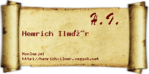 Hemrich Ilmár névjegykártya